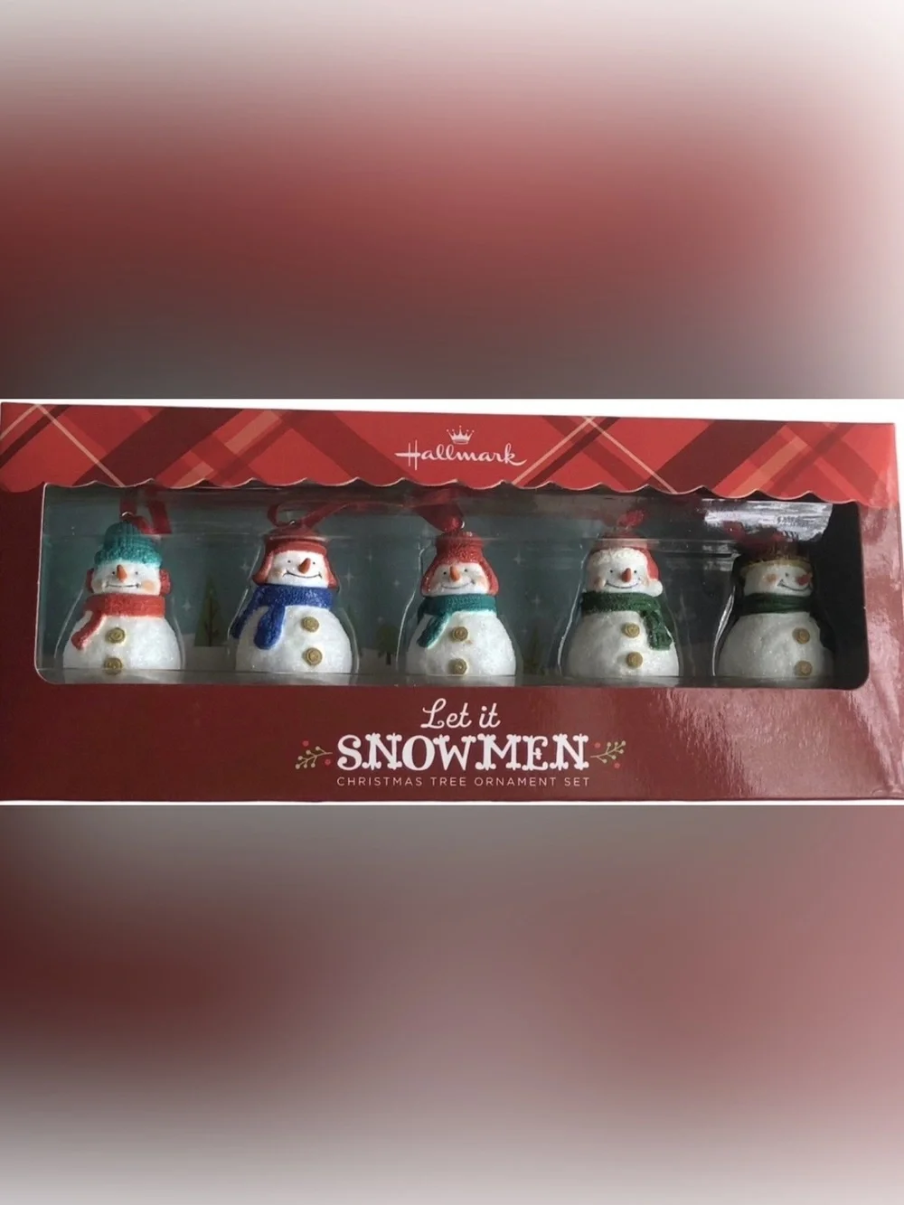 Hallmark 2013 Let It SnowMen 5 Mini Christmas Tree Ornaments NEW in Box